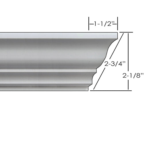 2 3/4" Peel & Stick Easy Crown Molding dimensions